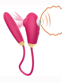 1pc Sex Toy Sucking Vibrating Egg Clit Suck Toy, 2 In 1 Female Vibrator,Clitoral Sucker Nipple Anal Stimulation Massager Sex Toys, Thrusting Dildo Vibrator Massager Adult Toys & Games For Women Couples