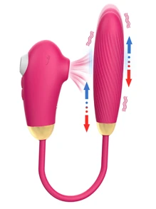 1pc Sex Toy Sucking Vibrating Egg Clit Suck Toy, 2 In 1 Female Vibrator,Clitoral Sucker Nipple Anal Stimulation Massager Sex Toys, Thrusting Dildo Vibrator Massager Adult Toys & Games For Women Couples