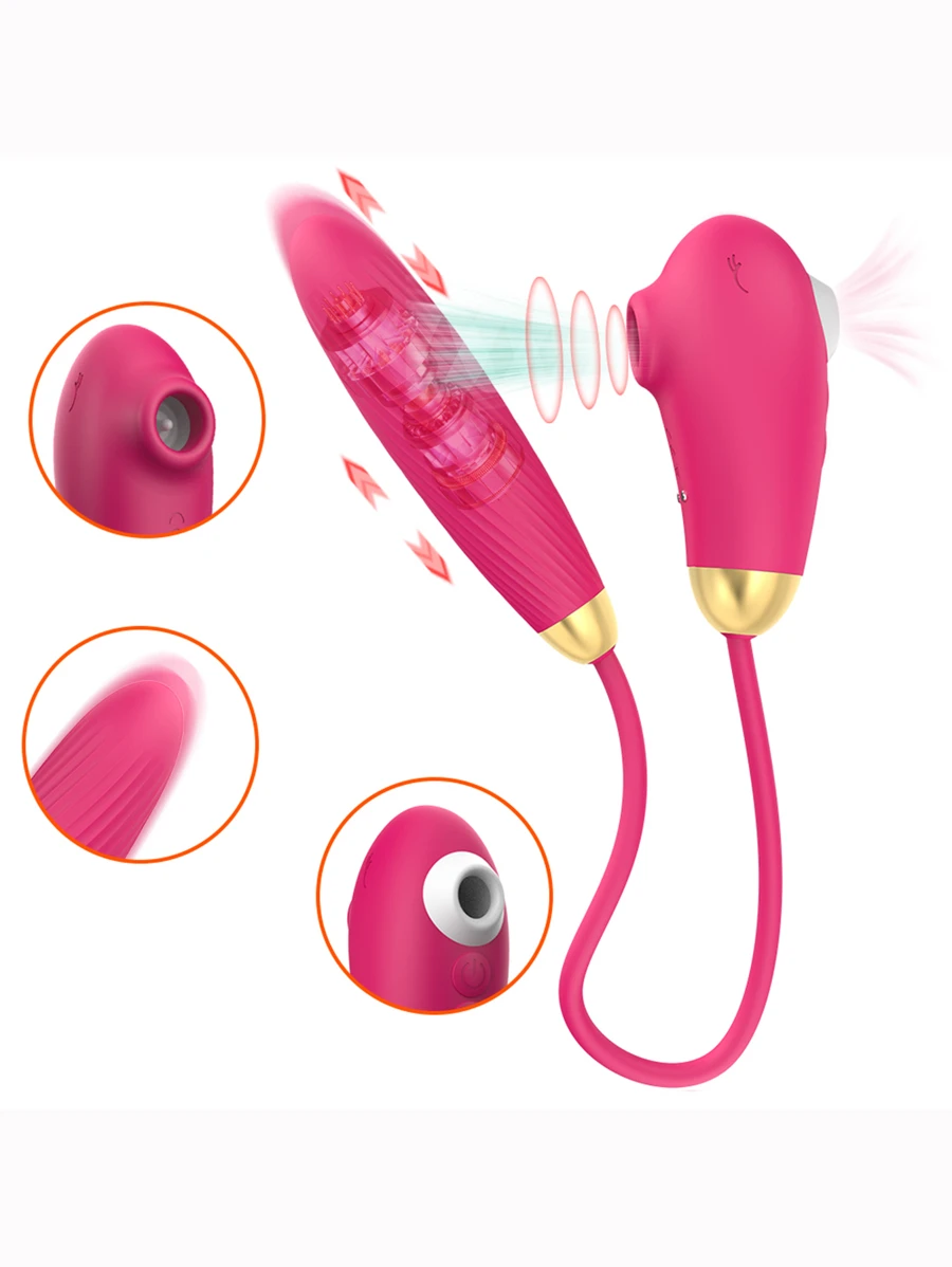 1pc Sex Toy Sucking Vibrating Egg Clit Suck Toy, 2 In 1 Female Vibrator,Clitoral Sucker Nipple Anal Stimulation Massager Sex Toys, Thrusting Dildo Vibrator Massager Adult Toys & Games For Women Couples