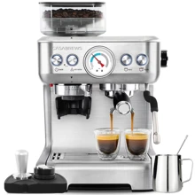 CASABREWS Espresso Machine With Grinder, Professional Espresso Maker With Milk Frother Steam Wand, Barista Espresso Coffee Machine With Removable Water Tank for Cappuccinos or Lattes, Gift for Mom Dad
