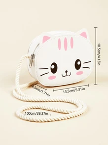 貓咪一號斜背包 - 白色 - 查看 8