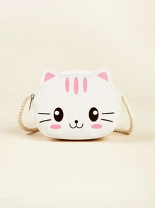 貓咪一號斜背包 - 白色 - 查看 2