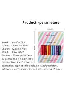 HANDAIYAN 12pcs Quick-Drying, Non-Smudge Matte Colored Fine-Tip Starry Sky Eyeliner Pencil Set, High Pigmentation, Non-Clumping, Beginner-Friendly, Suitable For Daily Commute/Holiday Makeup, Cosmetic Product, Face Painting, Makeup, Suitable For Women, Winter/Spring, Best For Birthday, Valentine's Day Gifts, Carnival Party, Y2K Fancy Fashion - Angel - 查看 11