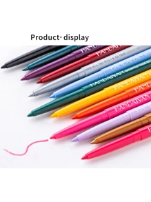 HANDAIYAN 12pcs Quick-Drying, Non-Smudge Matte Colored Fine-Tip Starry Sky Eyeliner Pencil Set, High Pigmentation, Non-Clumping, Beginner-Friendly, Suitable For Daily Commute/Holiday Makeup, Cosmetic Product, Face Painting, Makeup, Suitable For Women, Winter/Spring, Best For Birthday, Valentine's Day Gifts, Carnival Party, Y2K Fancy Fashion - Angel - 查看 4