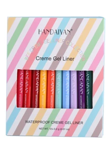 HANDAIYAN 12pcs Quick-Drying, Non-Smudge Matte Colored Fine-Tip Starry Sky Eyeliner Pencil Set, High Pigmentation, Non-Clumping, Beginner-Friendly, Suitable For Daily Commute/Holiday Makeup, Cosmetic Product, Face Painting, Makeup, Suitable For Women, Winter/Spring, Best For Birthday, Valentine's Day Gifts, Carnival Party, Y2K Fancy Fashion - Angel - 查看 10