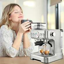 CASABREWS Espresso Machine With Grinder, Professional Espresso Maker With Milk Frother Steam Wand, Barista Espresso Coffee Machine With Removable Water Tank for Cappuccinos or Lattes, Gift for Mom Dad