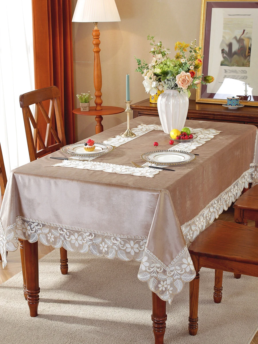 1入組蕾絲桌布 - 棕色 - 查看 1