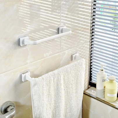 wuyun 1 Giá treo khăn không cần khoan, Giá treo giày treo tường, Giá để đồ thanh đơn, Giá để khăn, Giá để giày, Thanh treo khăn đơn giản, Giá treo khăn bằng nhựa, Thanh treo khăn thanh đơn