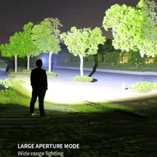 LED釣魚頭燈，帶變焦和傳感器便攜式手電筒，可充電和防水，適合戶外露營和打獵 - 黑色 - 查看 6