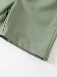 KIMOCAT 男嬰前蝴蝶結襯衫和短褲 - 綠色 - 查看 4