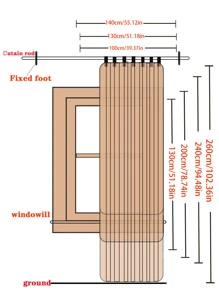 1入組漸變彩虹色薄紗窗簾 - 彩色 - 查看 7
