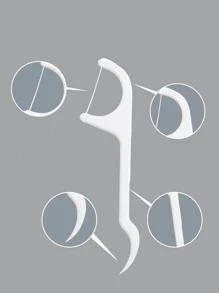 100pcs Solid Color Dental Floss - White - View 4