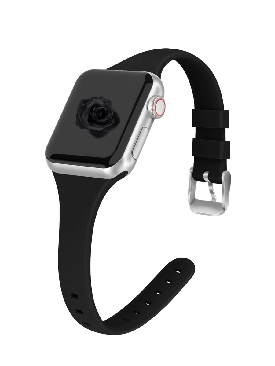 超薄优雅舒适替换表带，兼容 Apple Watch 49 毫米 38 毫米 40 毫米 45 毫米 44 毫米 42 毫米 41 毫米，兼容 Apple Watch SE 和 Ultra 系列 S10/9/8/7/6/5/4/3/2/1，男女皆宜 - 黑色 - 查看 1