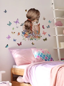 1 miếng dán tường PVC, hình sáng tạo & họa tiết bướm, miếng dán tường chống thấm nước dùng để trang trí tường nhà, miếng dán, miếng dán tường, miếng dán vinyl dùng để trang trí nhà cửa, vật dụng trang trí mùa xuân làm mới ngôi nhà của bạn, miếng dán trang trí Rama làm quà tặng sinh nhật tốt nghiệp - Nhiều màu - Xem 7