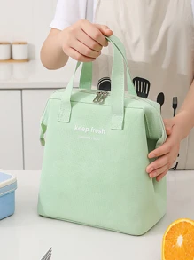 Túi đựng đồ ăn trưa di động 1 cái - màu xanh lá - Xem 6