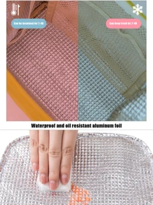 Túi đựng đồ ăn trưa di động 1 cái - màu xanh lá - Xem 3