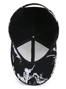 Men Graphic Baseball Cap - Black and White - View 2
