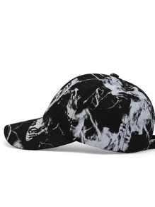 Men Graphic Baseball Cap - Black and White - View 5