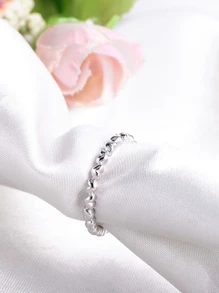 1入組纏繞式戒指秋天首飾類戒指禮品 - 銀色 - 查看 2