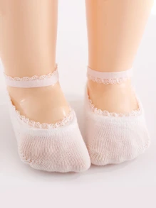 Bebé 5 pares Calcetines invisibles ribete con encaje dulce para vida diaria - Multicolor - Ver 2