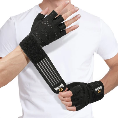  GOUNOD Trainingshandschuhe für Männer und Frauen, Gewichtheberhandschuhe mit hervorragendem Griff, leichte Fitness Handschuhe für Gewichtheben, Radfahren, Training, Rudern, Fitness, Klettern, geeignet auch für Radfahren, Motorradfahren und Skifahren, schwarze Handschuhe