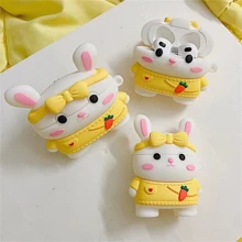 Ốp lưng hình thỏ hoạt hình dễ thương của Apple tương thích với AirPods - Màu vàng - Xem 6