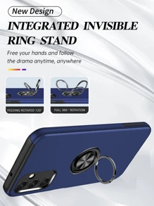 父亲节手机壳带指环支架，国际版，非国内版 - 藍色 - 查看 2