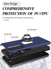 父亲节手机壳带指环支架，国际版，非国内版 - 藍色 - 查看 5