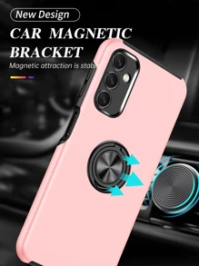 带指环支架的纯色手机壳，国际版，非国内版 - 玫瑰金 - 查看 7