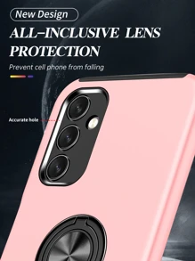 带指环支架的纯色手机壳，国际版，非国内版 - 玫瑰金 - 查看 3