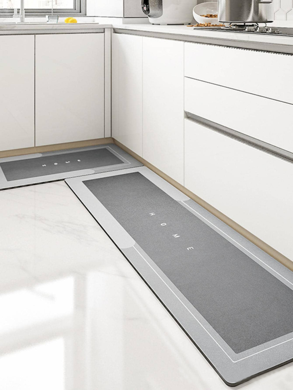 1pc Antislip Kitchen Rug, Vintage Absorbent Non Slip Cushioned Rugs