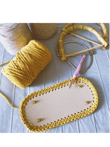 1 cái PU thủ công may thủ công - Màu be - Xem 4