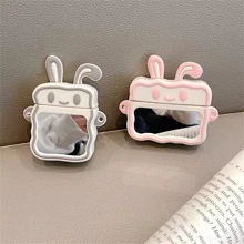 Bunny Cute Rabbit Ear Mirror Apple Headphone Case Bluetooth Protective Cover (Headphone Not Included)