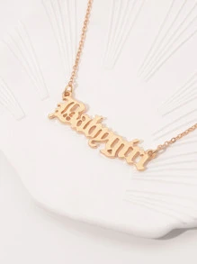 1 chiếc vòng cổ mặt chữ thời trang cho bé gái, thích hợp để bé gái đeo hàng ngày - Vàng - Xem 1