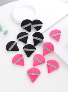 Có thể tái sử dụng Đệm khí Puff , 12 cái Tam giác Thiết kế Đồ trang trí Rhinestone Bọt biển trang điểm Bột Puff Nước Tẩy trang Tấm lót Đối với Trang điểm - Nhiều màu - Xem 4