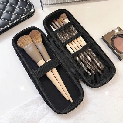 防水旅行化妆刷包，1个黑色化妆刷收纳包，化妆刷盒，适用于所有化妆刷，化妆包，化妆袋，护肤包，洗漱包，旅行必备，邮轮必备，宿舍必备，婚礼伴娘礼物，妈妈礼物，生日礼物，送给朋友和老师的礼物，圣诞礼物，化妆包，旅行，女士化妆包，手拿包/小手提包，化妆品收纳包，化妆刷架，迷你化妆包，大容量化妆包，圣诞礼物，化妆包，旅行必备