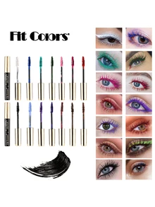 豐盈睫毛膏,1入組捲曲加長自然豐盈防污睫毛膏奶油睫毛彩妝化妝品 - 黑色 - 查看 2