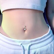 4入组/套人造珍珠裝飾臍環 - 長度6mm - 查看 3