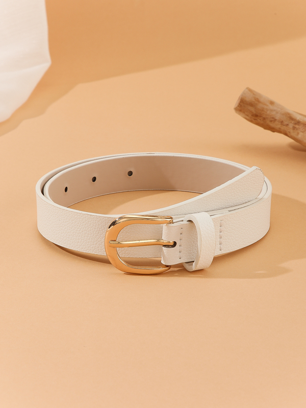 1pc Women's Elegant Minimalist Square Buckle Versatile Decorative PU Leather Solid Color Waist Belt, Suitable For Dresses, T-Shirts, Jeans, Casual/Office Wear