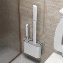 1 bộ bàn chải và giá đỡ nhà vệ sinh - Màu Xám nhạt - Xem 1