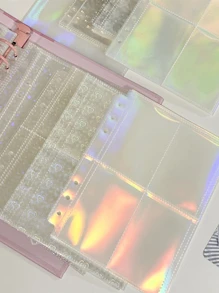 10pcs Laser Photo Album, Modern Portable Card Storage For Student Back To School,Back To School,School Supplies - Clear - View 1