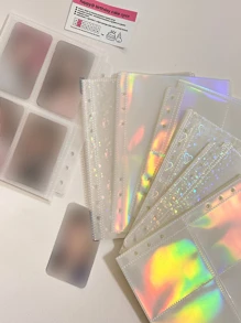 10pcs Laser Photo Album, Modern Portable Card Storage For Student - Clear - View 2