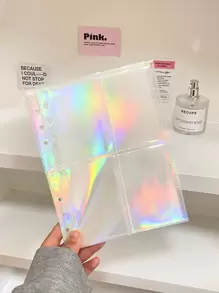 10pcs Laser Photo Album, Modern Portable Card Storage For Student Back To School,Back To School,School Supplies - Clear - View 8