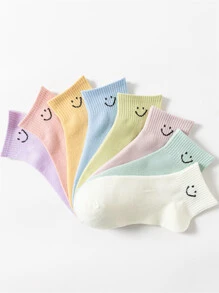 8 pares Calcetines tobilleros expresión patrón - Multicolor - Ver 4