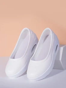 女士一腳蹬搖擺鞋,運動戶外白色運動鞋 - 白色 - 查看 3