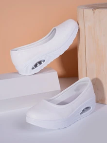 女士一腳蹬搖擺鞋,運動戶外白色運動鞋 - 白色 - 查看 4