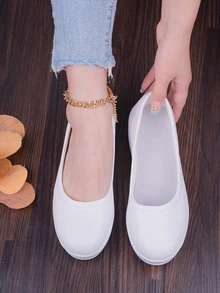 女士一腳蹬搖擺鞋,運動戶外白色運動鞋 - 白色 - 查看 2