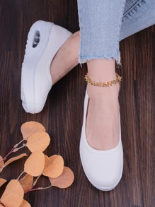 女士一腳蹬搖擺鞋,運動戶外白色運動鞋 - 白色 - 查看 1