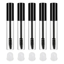 支裝帶刷子睫毛膏空管、睫毛膏瓶、帶橡膠插入物可填充睫毛膏管、睫毛生長油管、用於蓖麻油睫毛膏塑料睫毛膏空管 - 黑色 - 查看 1