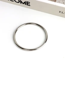 1入組時尚不銹鋼鏤空圓形手環適合女士,首飾配件